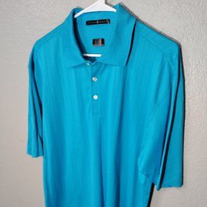 Nike Fit Dry Tiger Woods Golf Polo Shirt Mens Size L Blue 3 Button